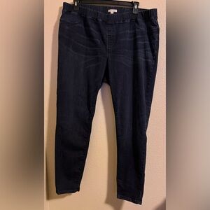 Eileen Fisher Dark Wash Elastic Stretch Jeans Organic Cotton Blend Women's‎ 2X